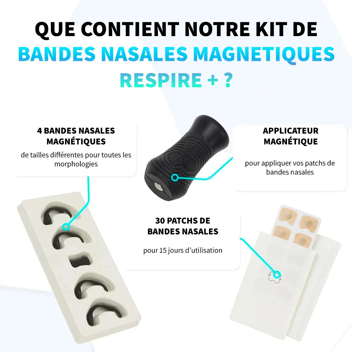 Kit de bandes nasales magnétiques Respire Zen